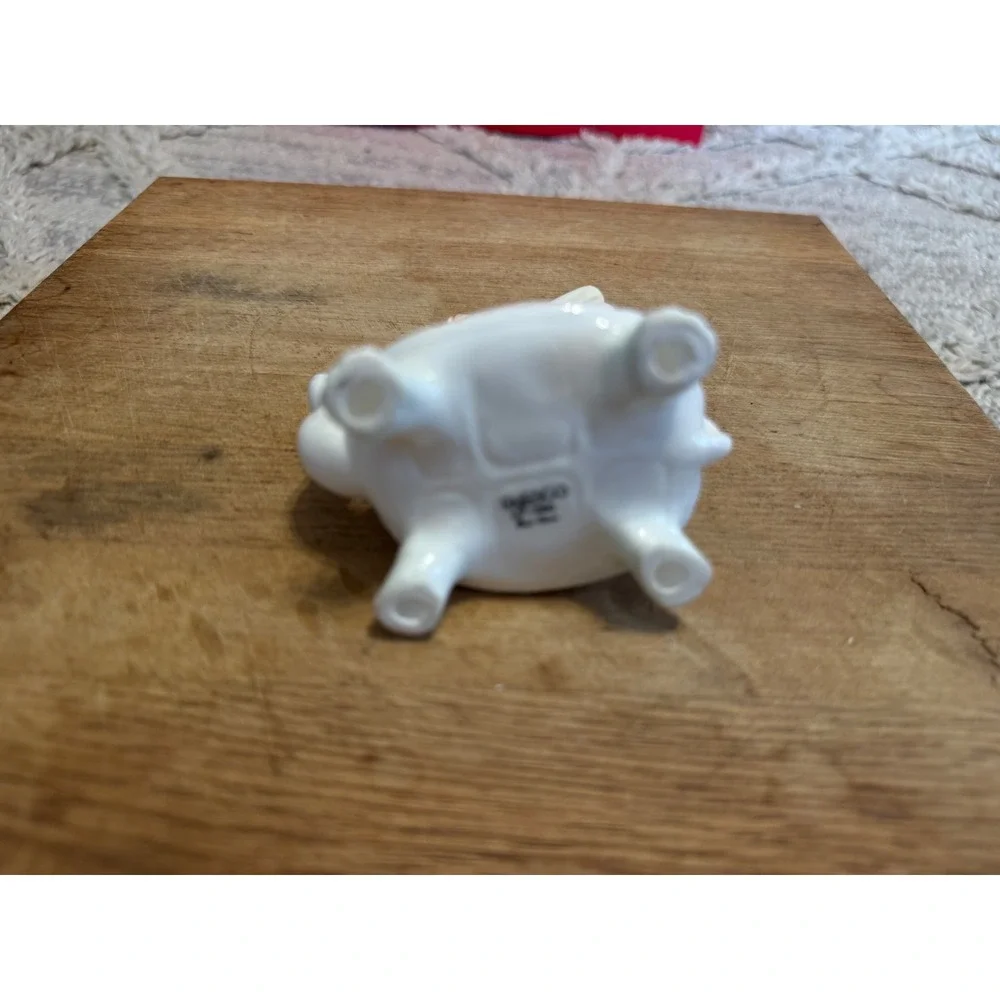 Vintage Enesco Fairy Riding Turtle Ceramic Figurine White Pastel Whimsical Decor